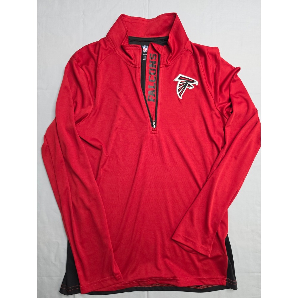 NFL Atlanta Falcons Football Shirt Men L Red Quarter-Zip Long Sleeve Performance